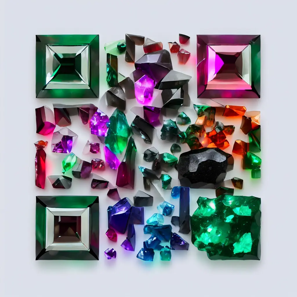 A Collection Of Raw Emerald Sapphire Ruby And Amethyst Crystals Resting On Dark