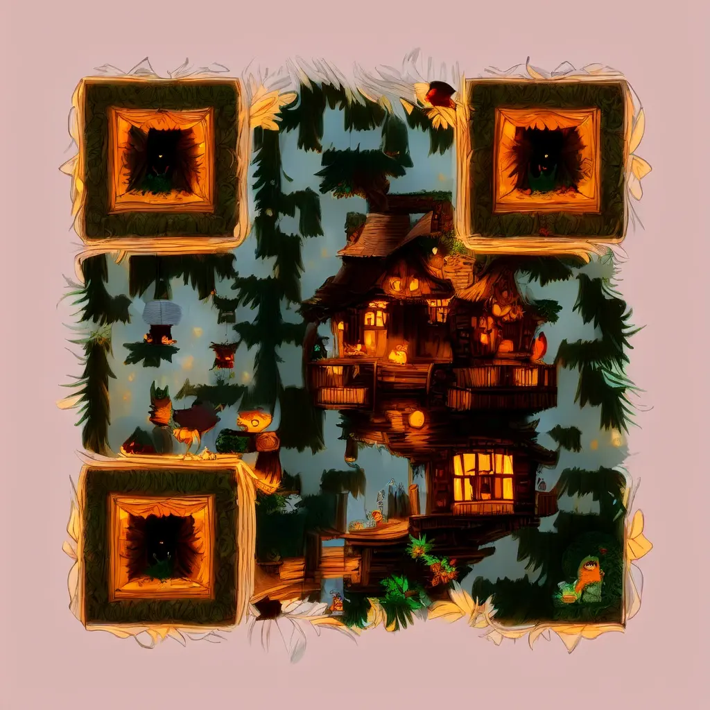 A Wise Old Cartoon Owl Teaching Young Forest Creatures In A Cozy Treehouse Anima
