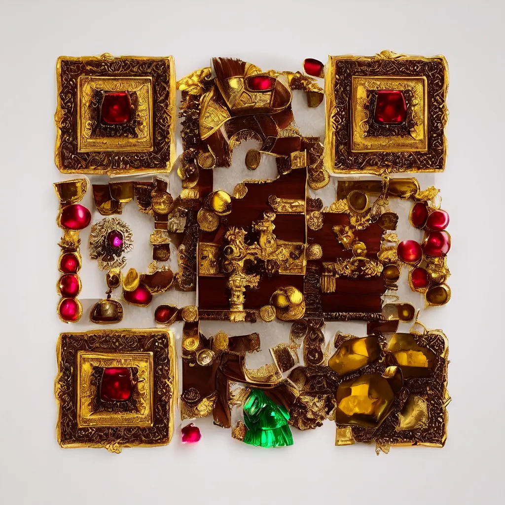 Ancient Pirate Treasure Spread Across A Weathered Wooden Table Overflowing Gold
