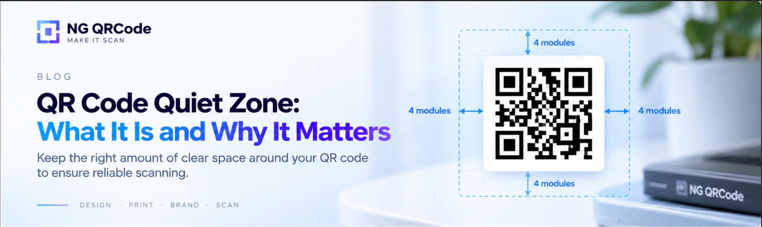 QR code with a four-module quiet zone measured on all four sides