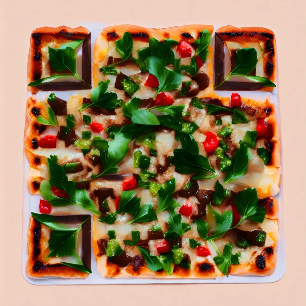 Artistic QR code inspired by fresh pizza and basil