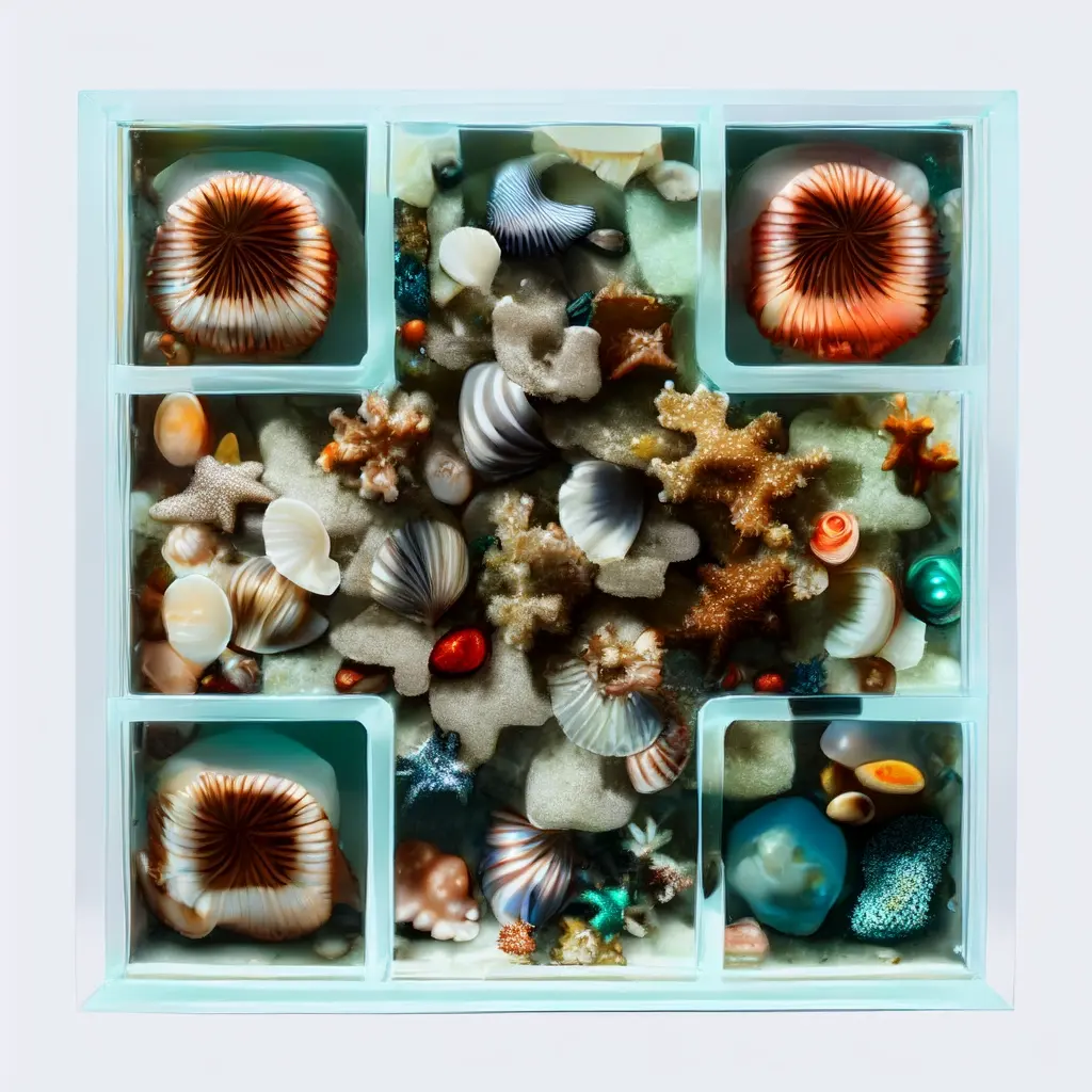 Collector Display Case Filled With Hundreds Of Seashells Starfish Coral Fragment