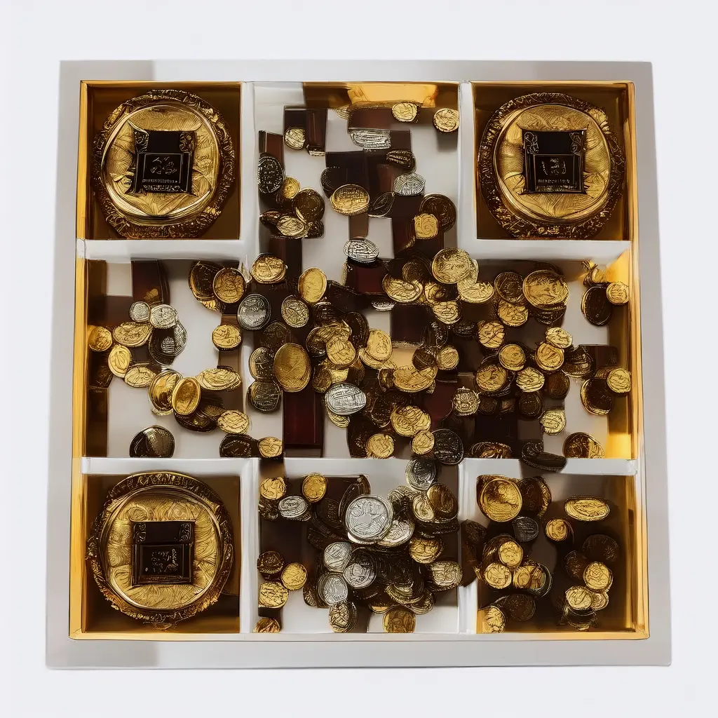 Collector Display Tray Filled With Antique Gold Coins Silver Coins Copper Tokens