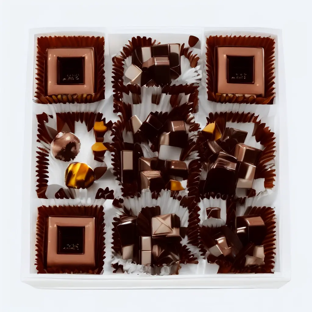 Luxury Chocolate Gift Box Containing Handcrafted Pralines Truffles Chocolate Bar
