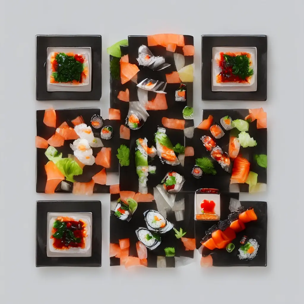 Luxury Sushi Platter Served On A Handcrafted Black Slate Board Neatly Arranged R