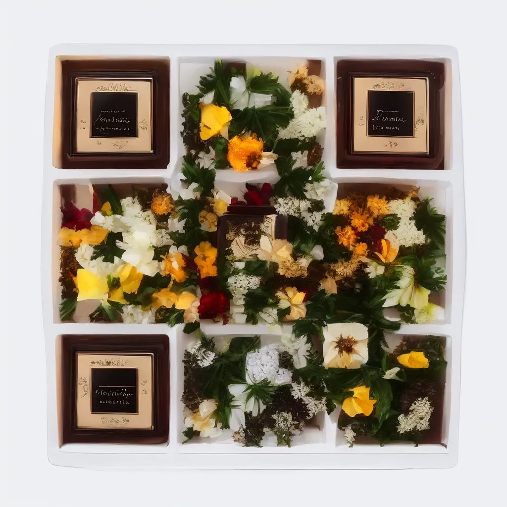 Luxury Tea Sampler Gift Box Containing Assorted Loose Leaf Teas Dried Flowers He