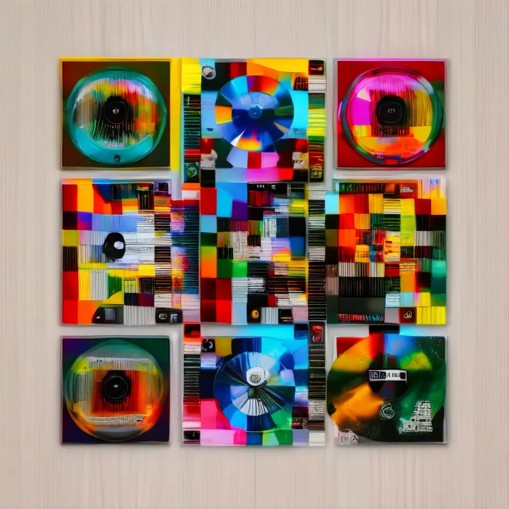 Premium Vinyl Record Collection Featuring Colorful Album Covers Vintage Turntabl
