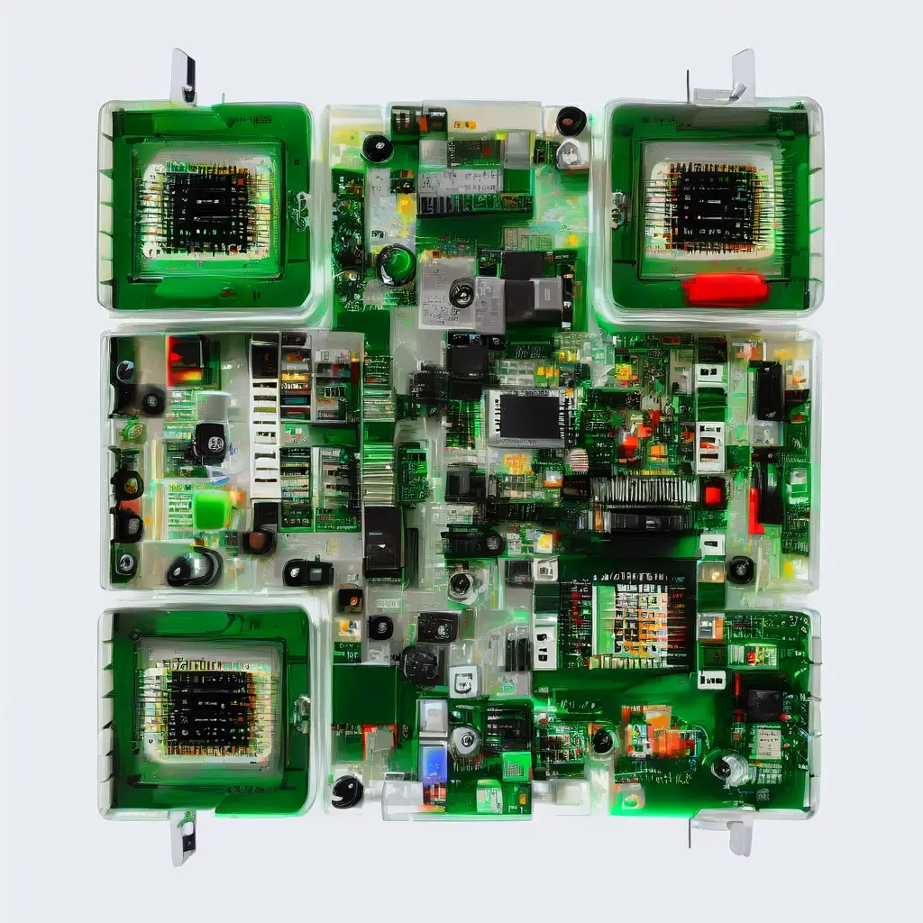 Professional Electronics Repair Bench Featuring Colorful Circuit Boards Microchi