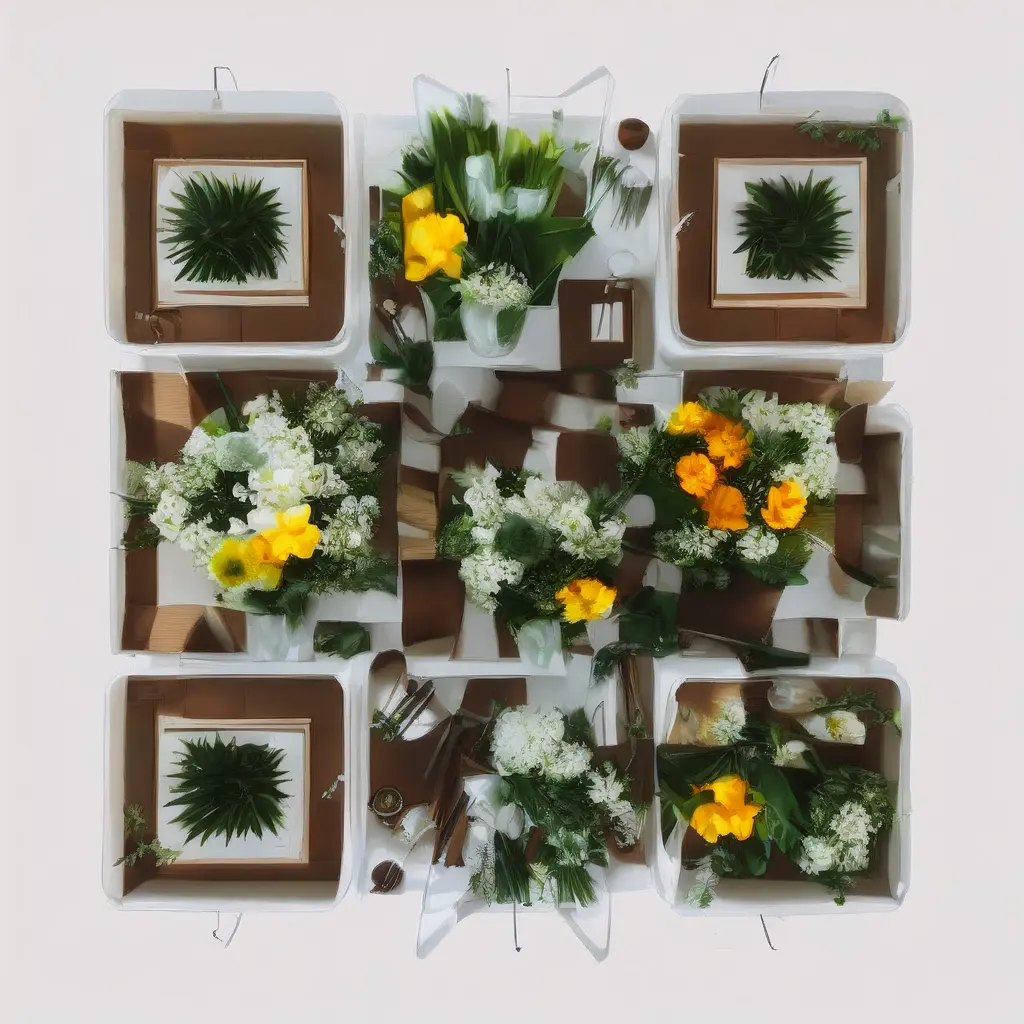Professional Florist Workspace Featuring Garden Scissors Ribbons Flower Stems Ce