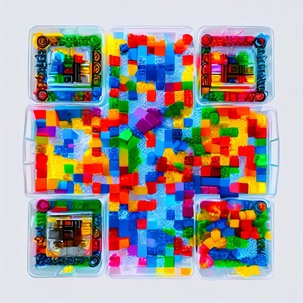 Thousands Of Colorful Lego Bricks Transparent Pieces Miniature Wheels Plates And