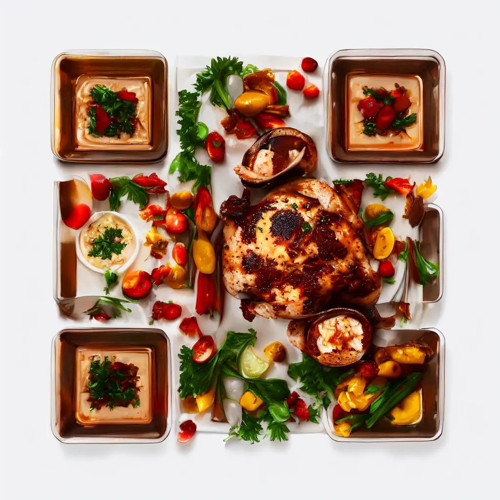 Whole Roasted Chicken With Crispy Golden Skin Herbs And Roasted Vegetables Studi